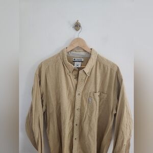Columbia Corduroy Muted Yellow Button Down Shirt Size XXL can fit XL
